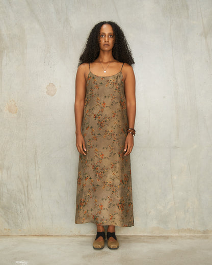 Grey Floral Anaya Dress
