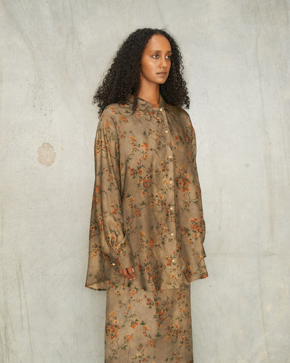 Grey Floral Tyesha Top