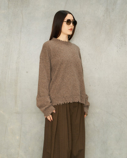 Grey Speckle Trim Sweater