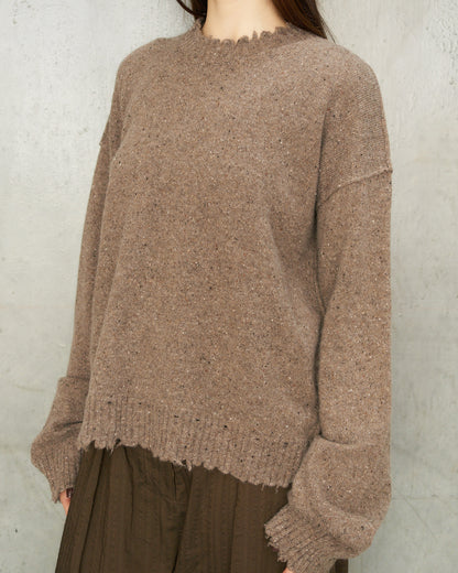 Grey Speckle Trim Sweater