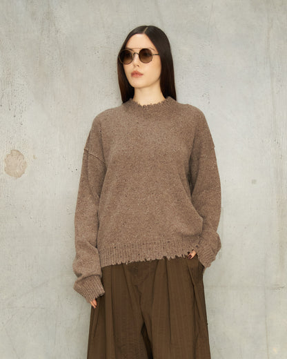 Grey Speckle Trim Sweater