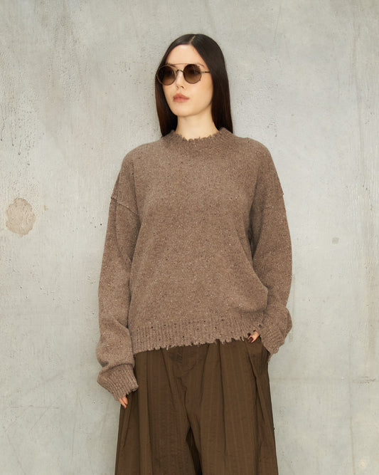 Grey Speckle Trim Sweater