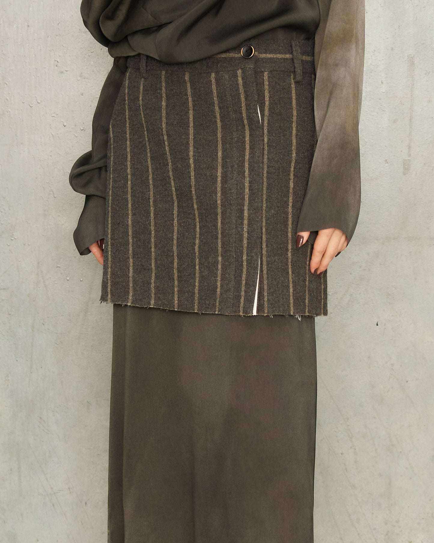 Grey Stripe Tropical Skirt