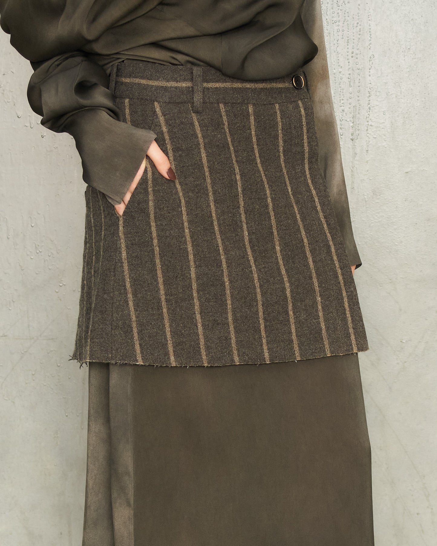 Grey Stripe Tropical Skirt