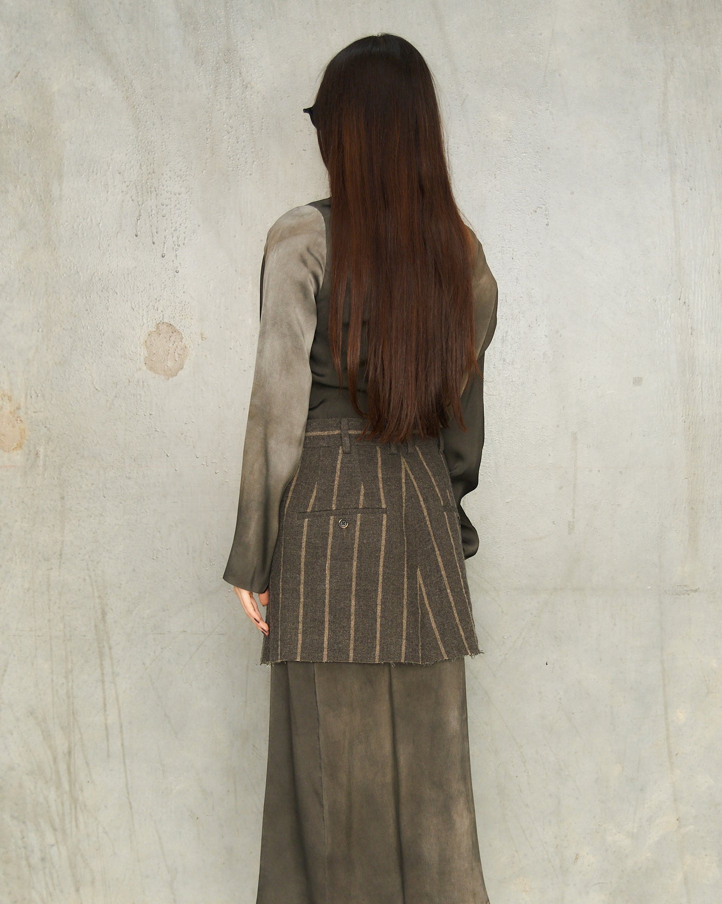 Grey Stripe Tropical Skirt