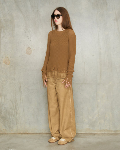 Mustard Trim Long Sleeve Top