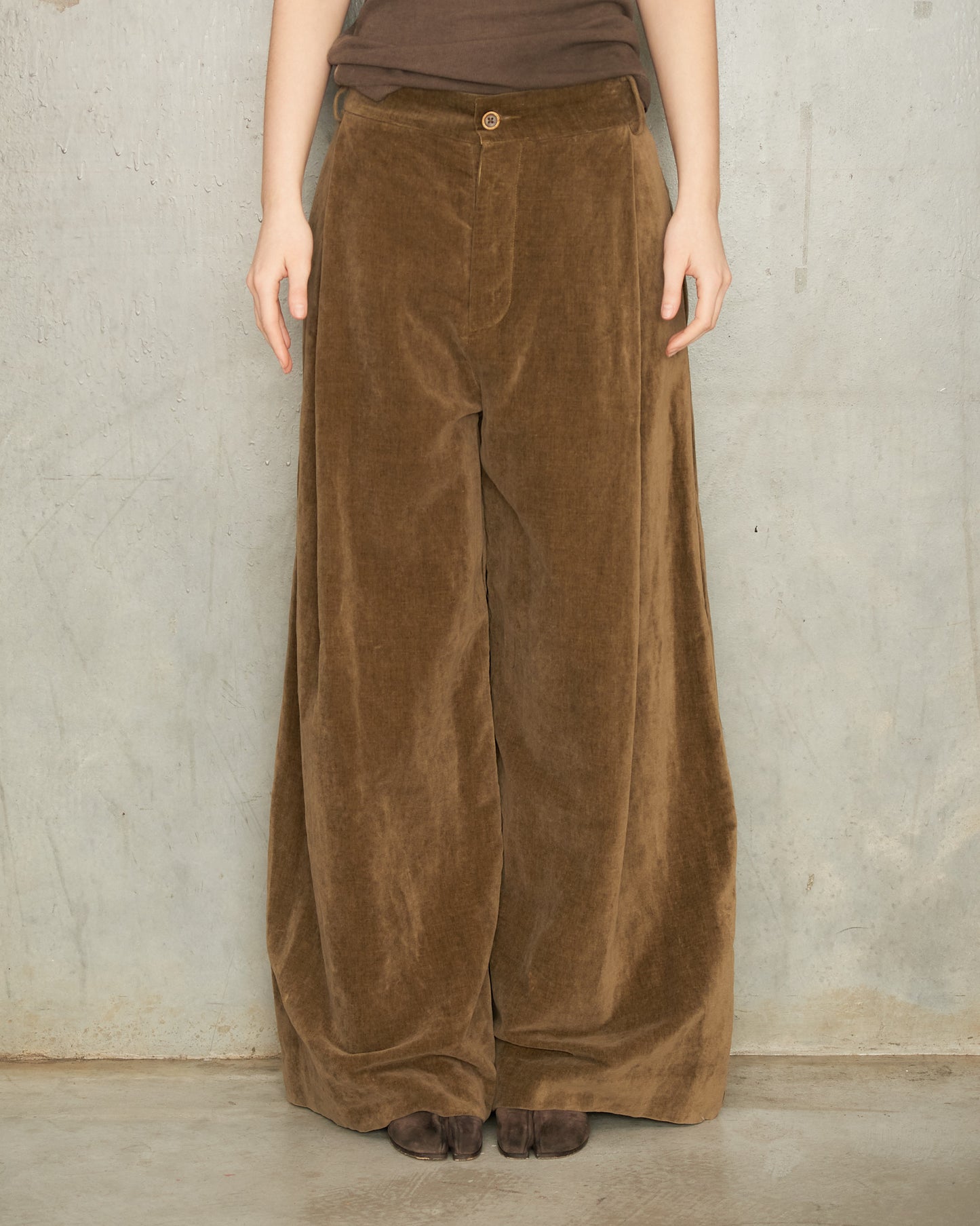 Mustard Velvet Pudding Pants