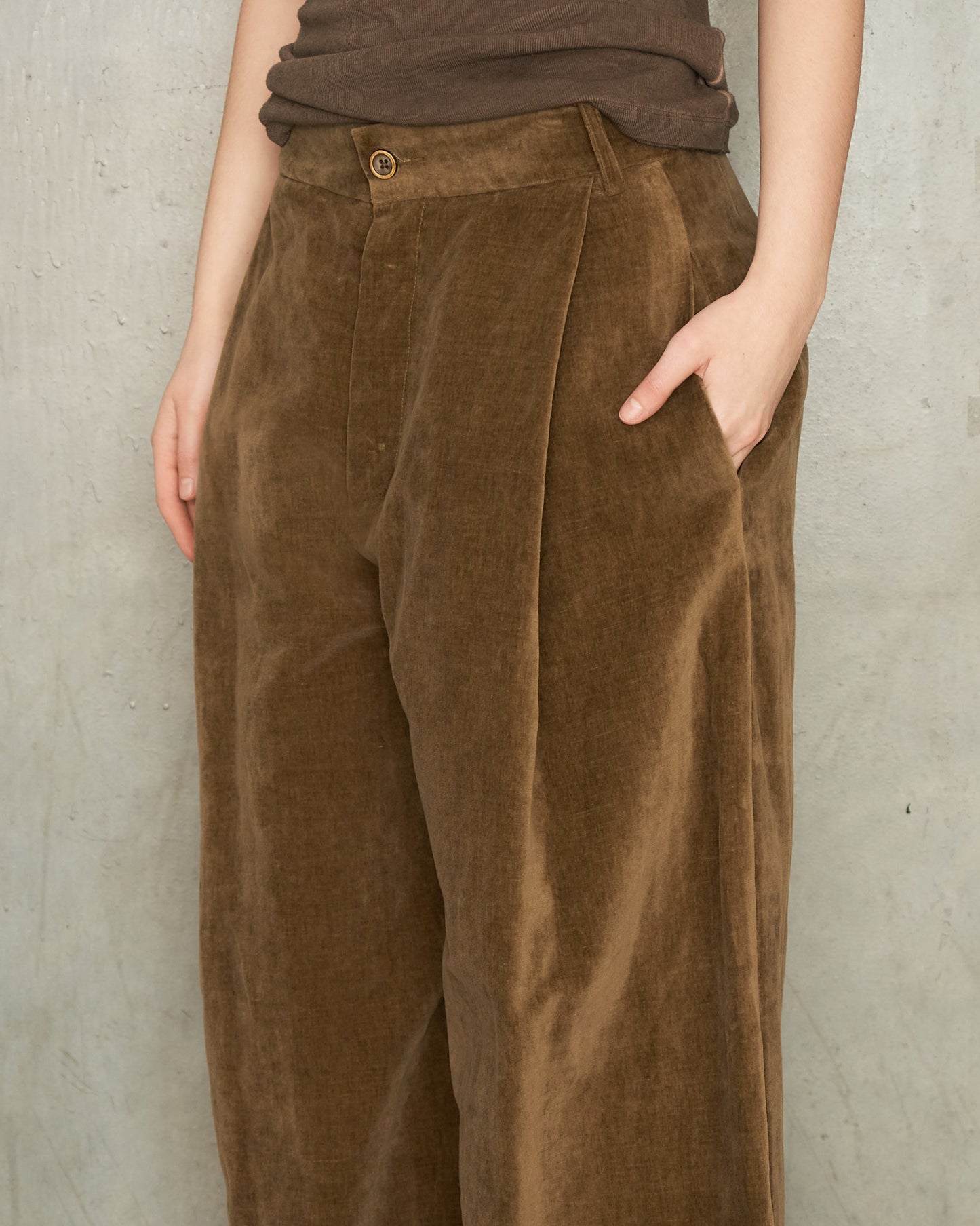 Mustard Velvet Pudding Pants