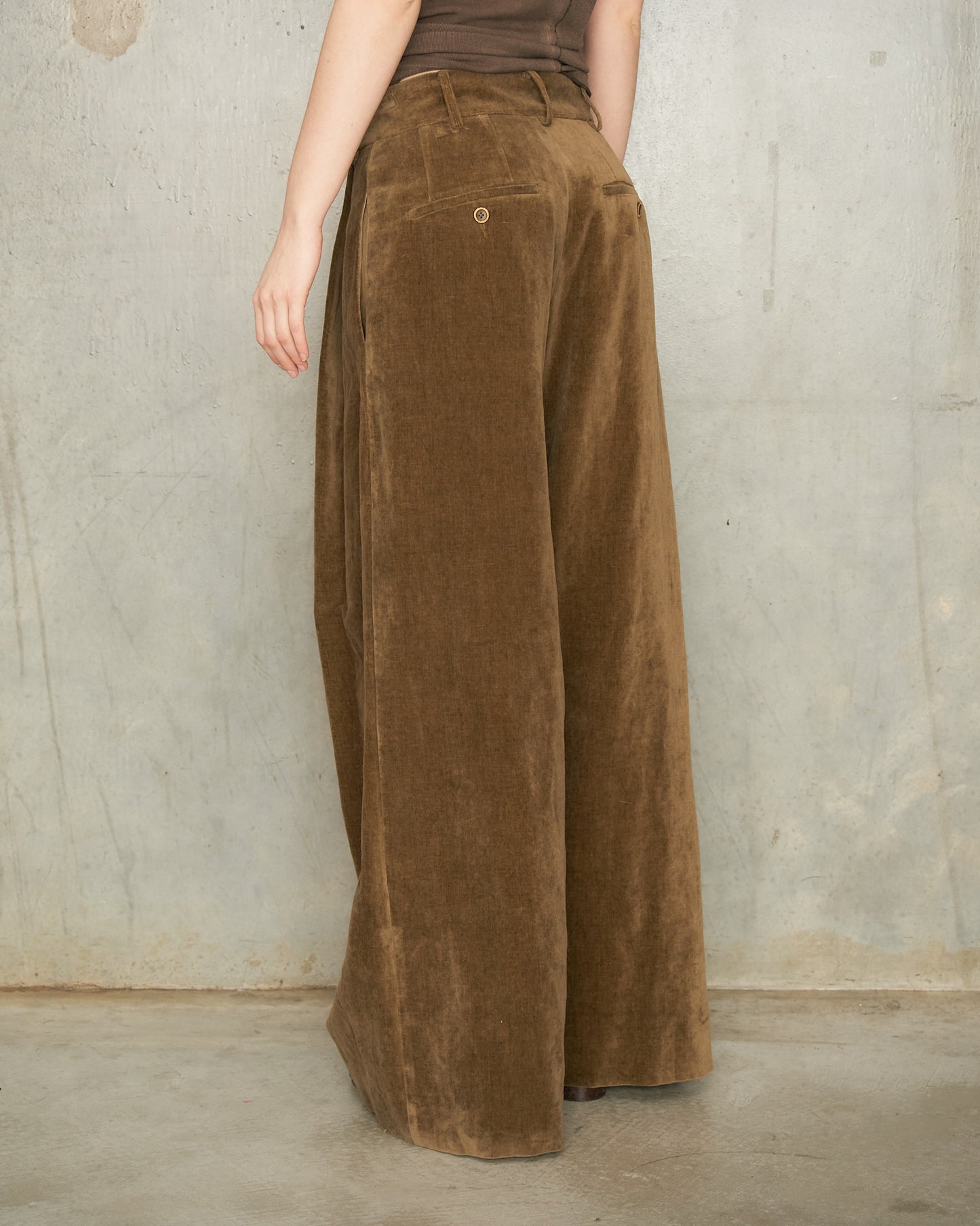 Mustard Velvet Pudding Pants