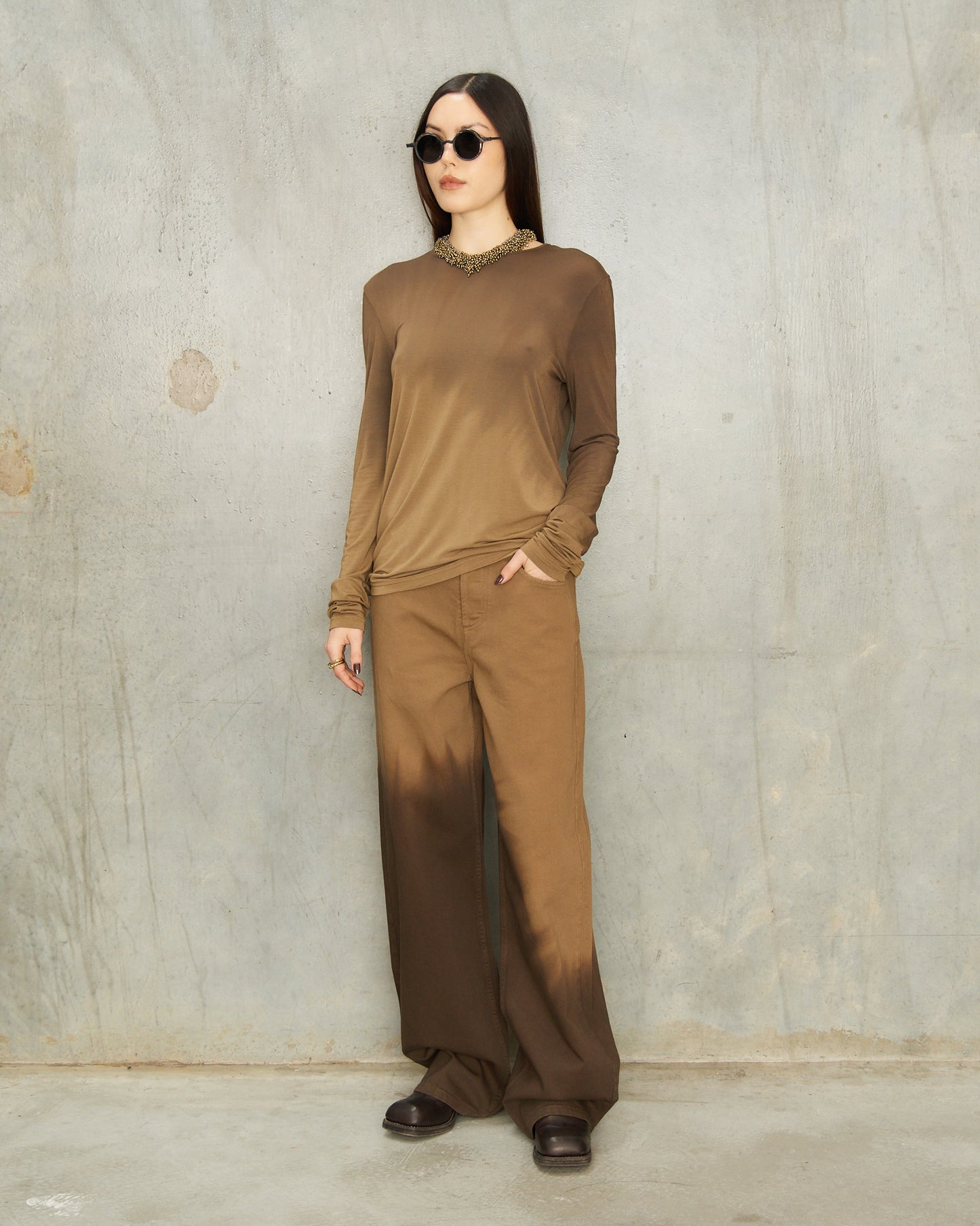 Olive Dip Dyed Phyllis Pants