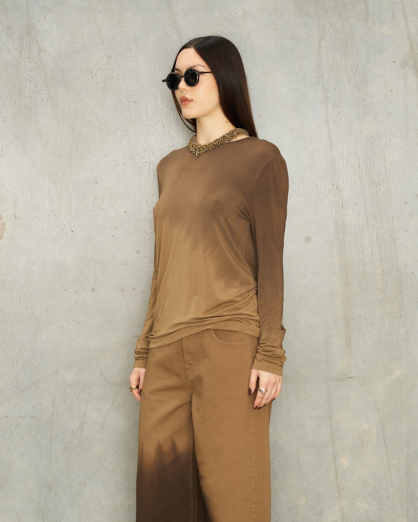 Olive Dip Dyed Ti Top