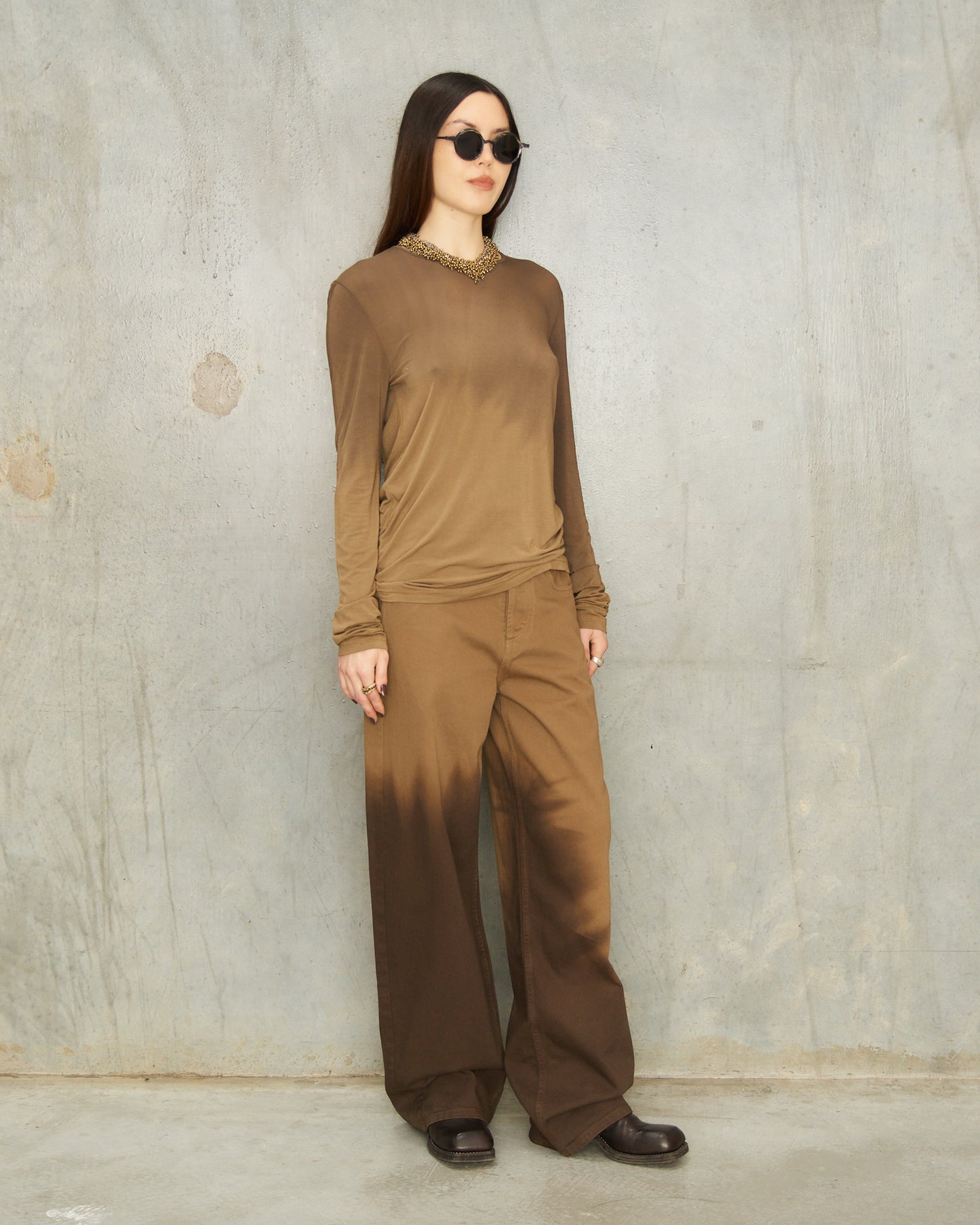 Olive Dip Dyed Ti Top