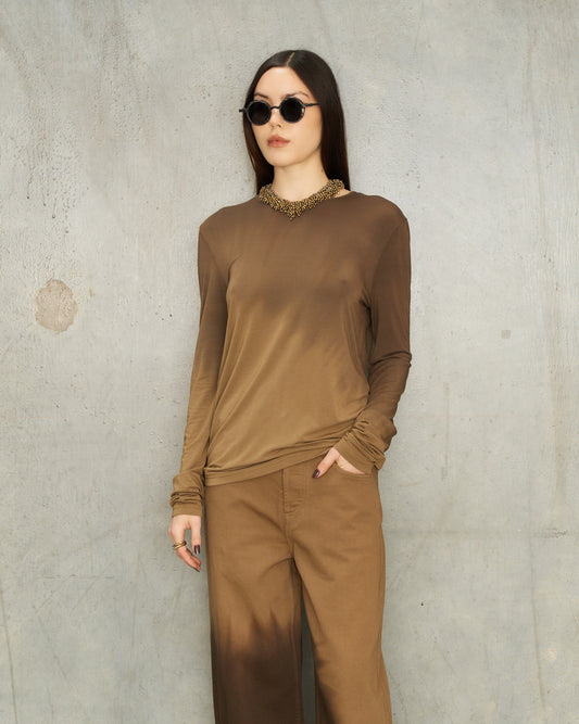 Olive Dip Dyed Ti Top