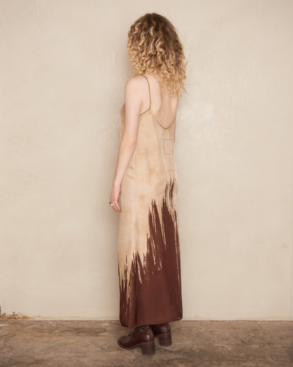 Red Dip-Dyed Tan Anaya Dress