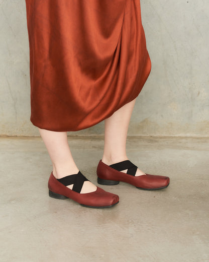 Red Leather Ballet Shoes