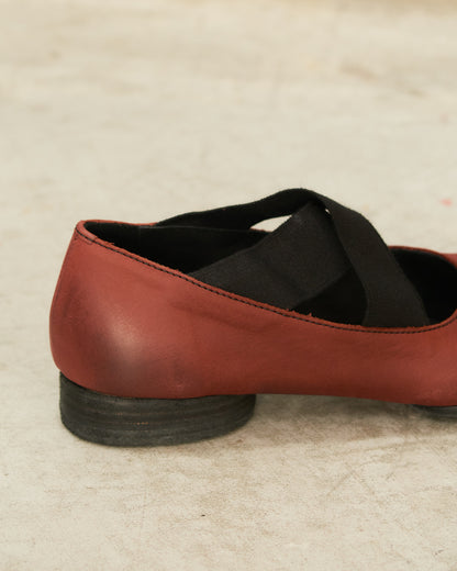 Red Leather Ballet Shoes