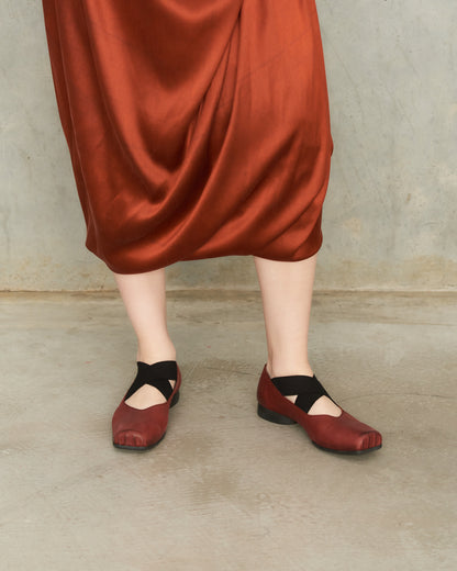 Red Leather Ballet Shoes