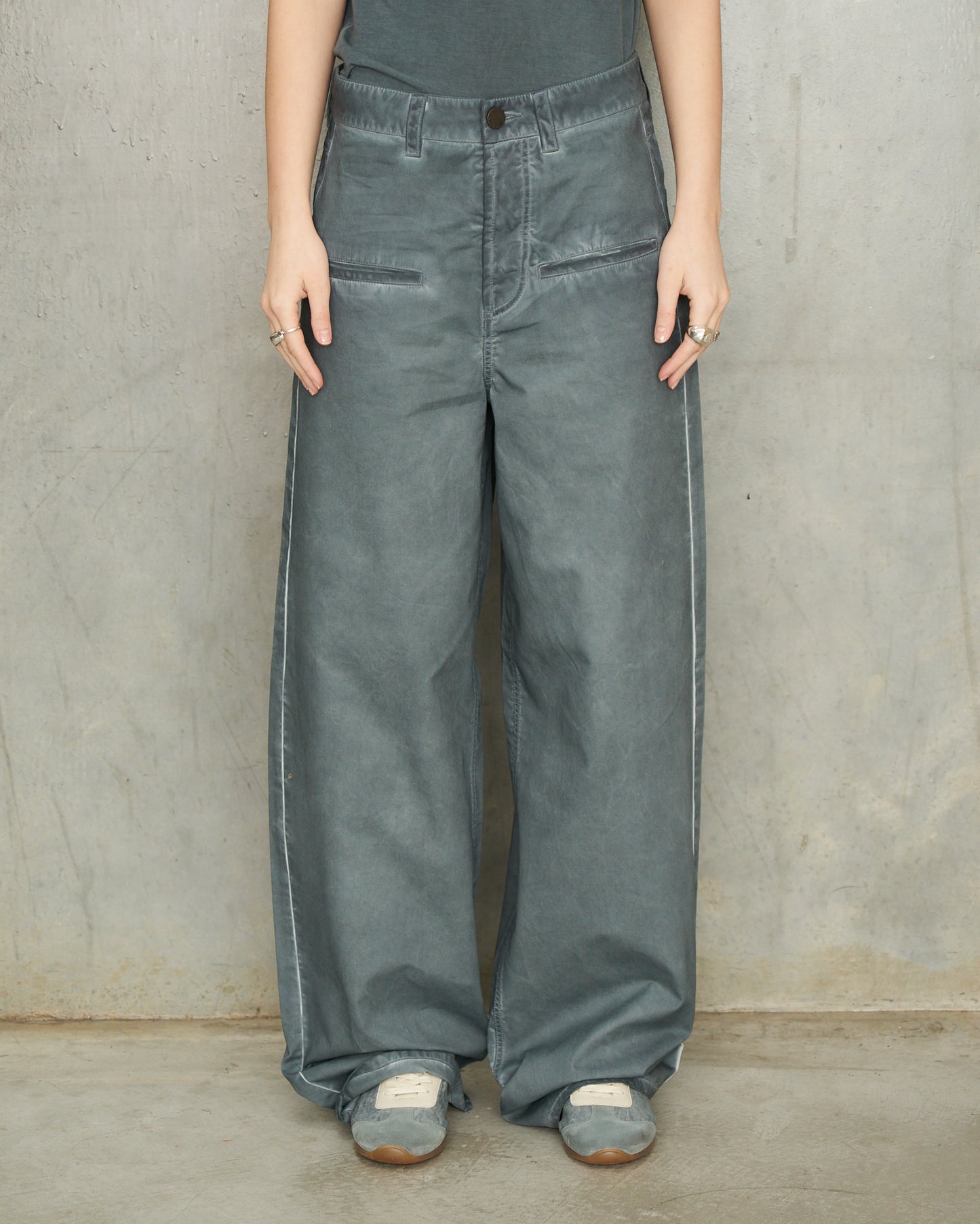 Steel Blue Denim Ball Pants