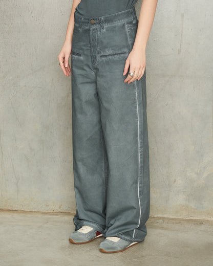 Steel Blue Denim Ball Pants