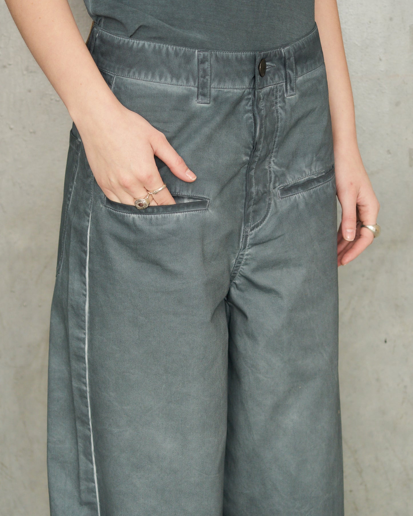 Steel Blue Denim Ball Pants