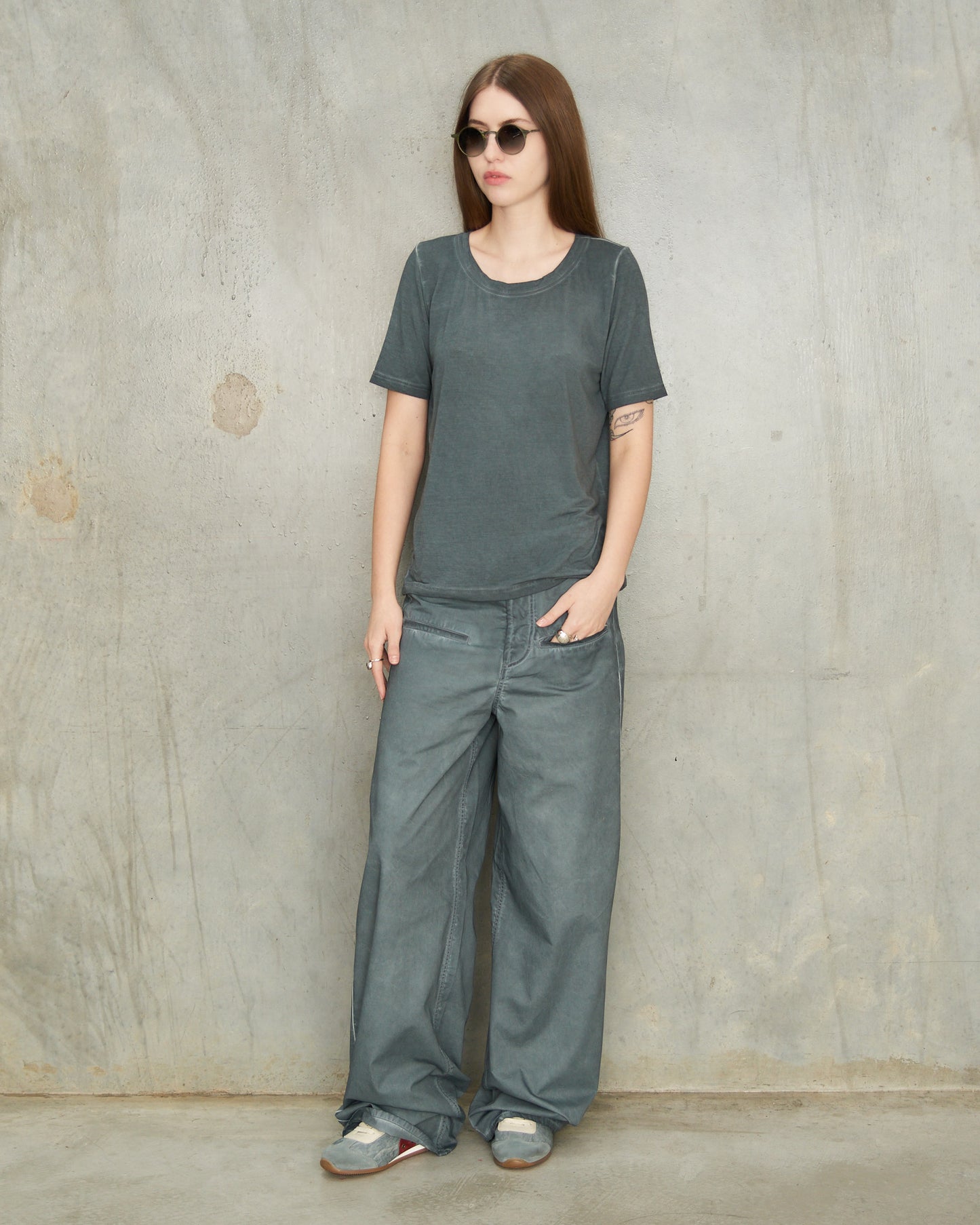 Steel Blue Denim Ball Pants