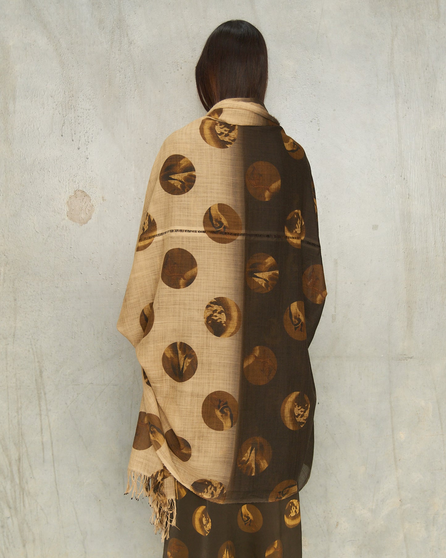 Tan Brown Spot Scarf