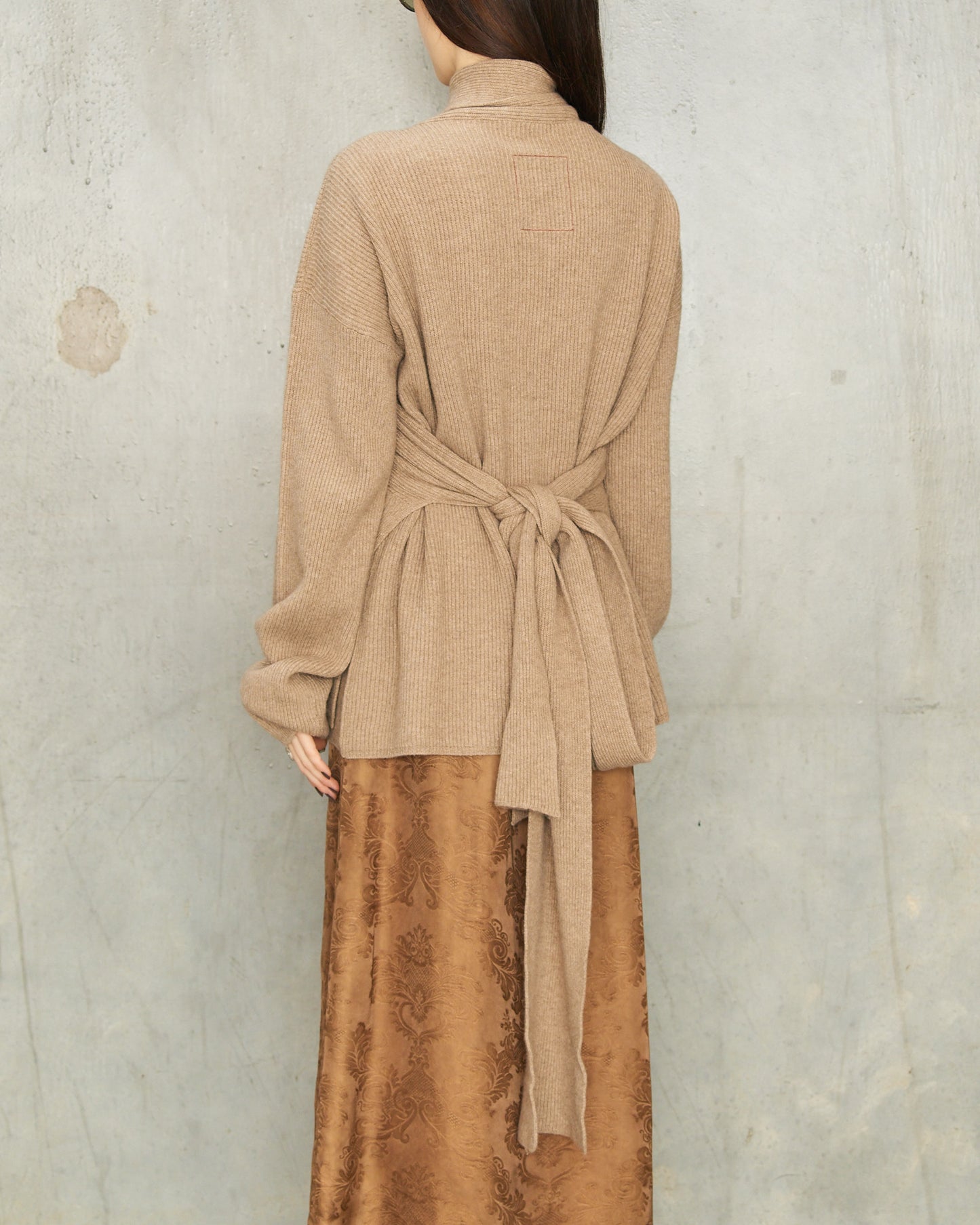 Tan Cashmere Wrap Cardigan