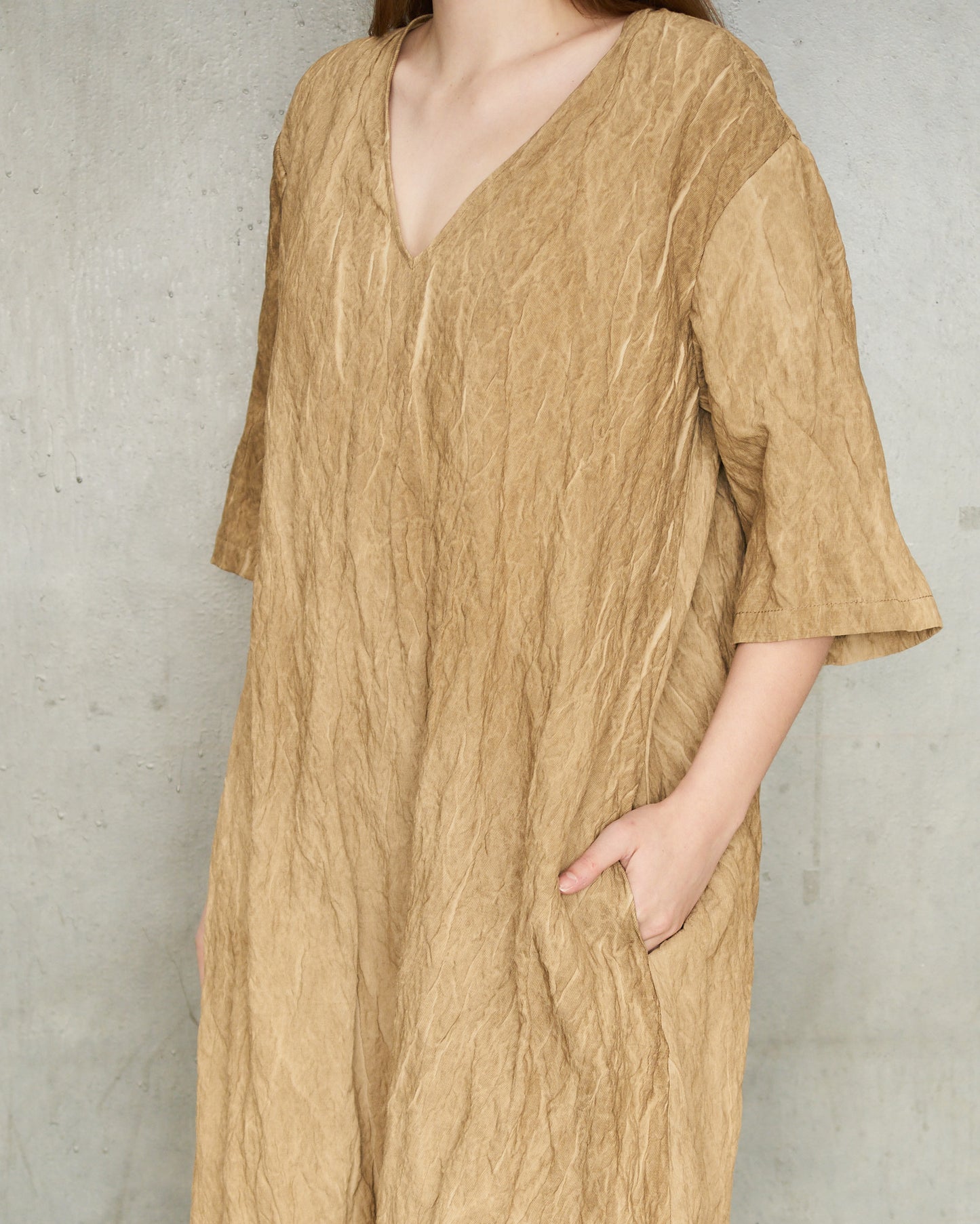 Tan Crinkle Apostle Dress