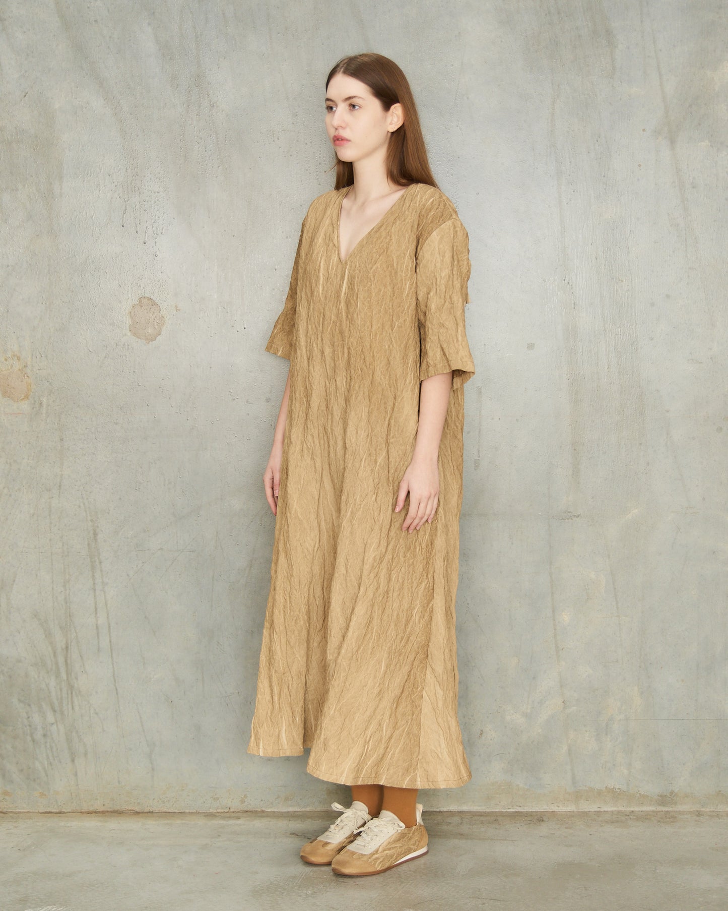 Tan Crinkle Apostle Dress