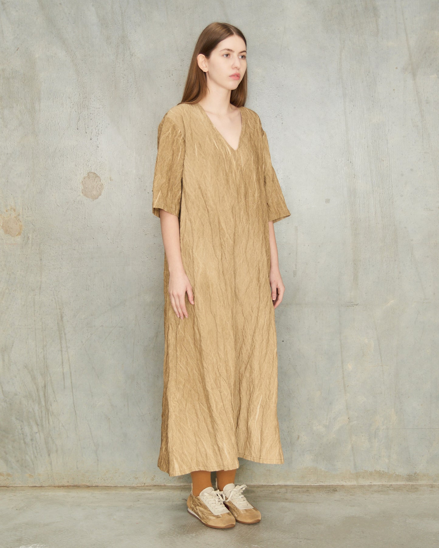Tan Crinkle Apostle Dress