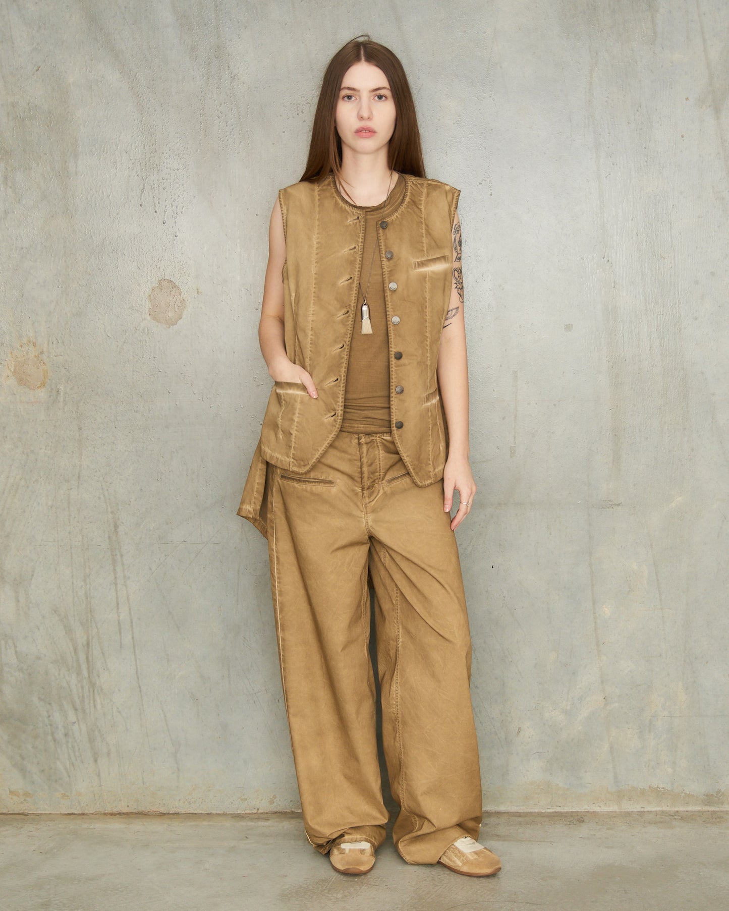 Tan Denim Ball Pants