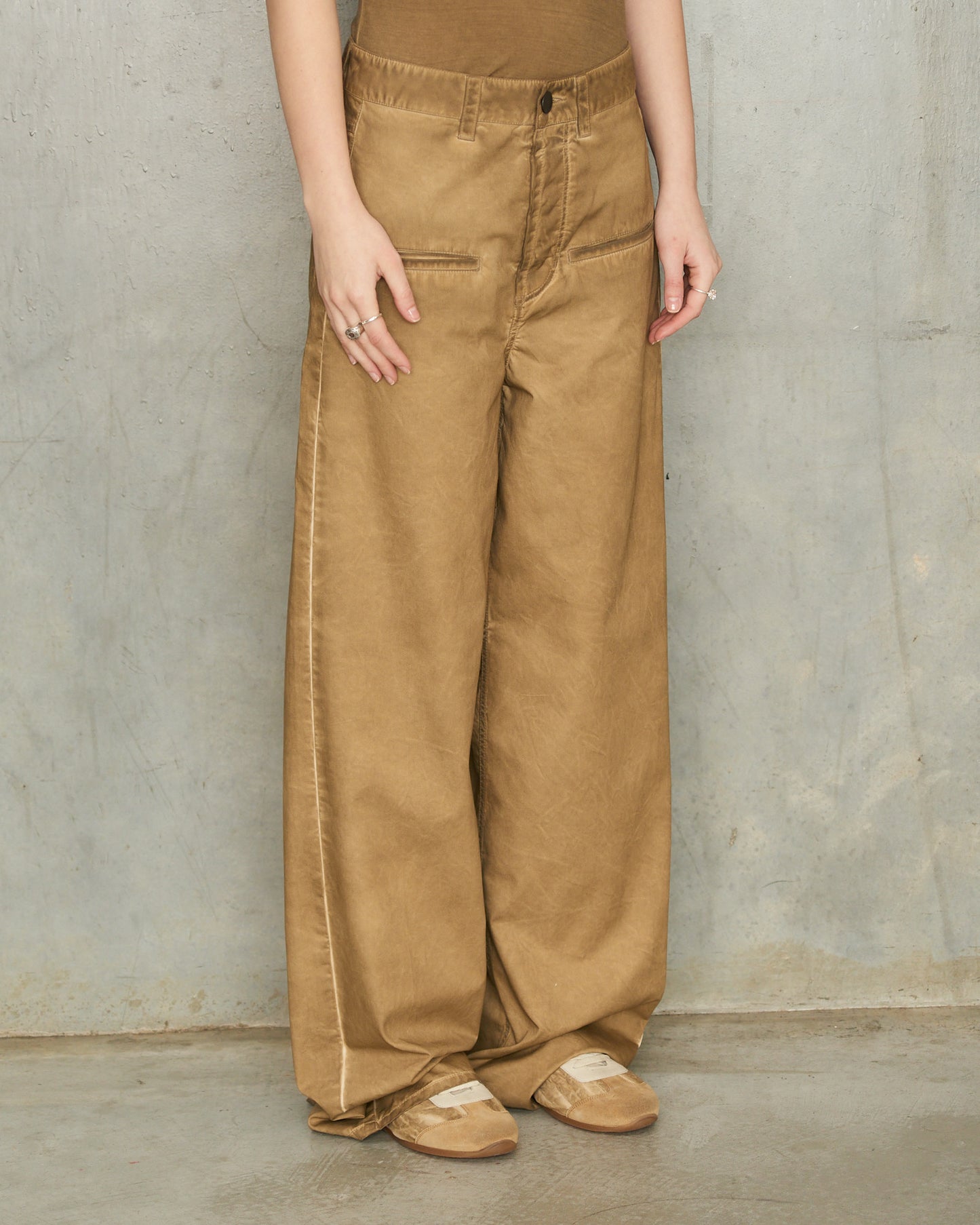 Tan Denim Ball Pants