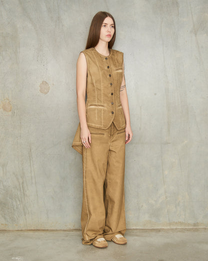 Tan Denim Ball Pants