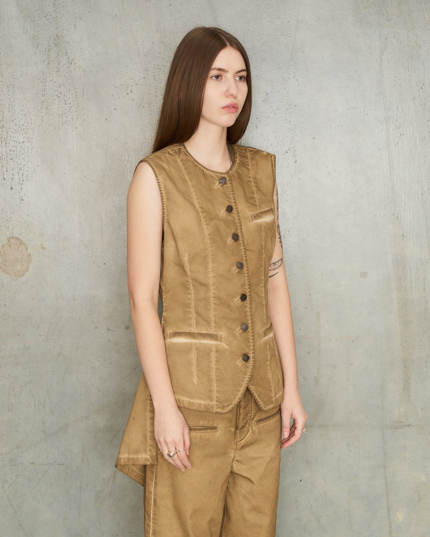 Tan Denim Kirai Vest