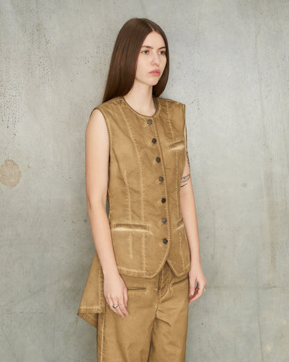 Tan Denim Kirai Vest