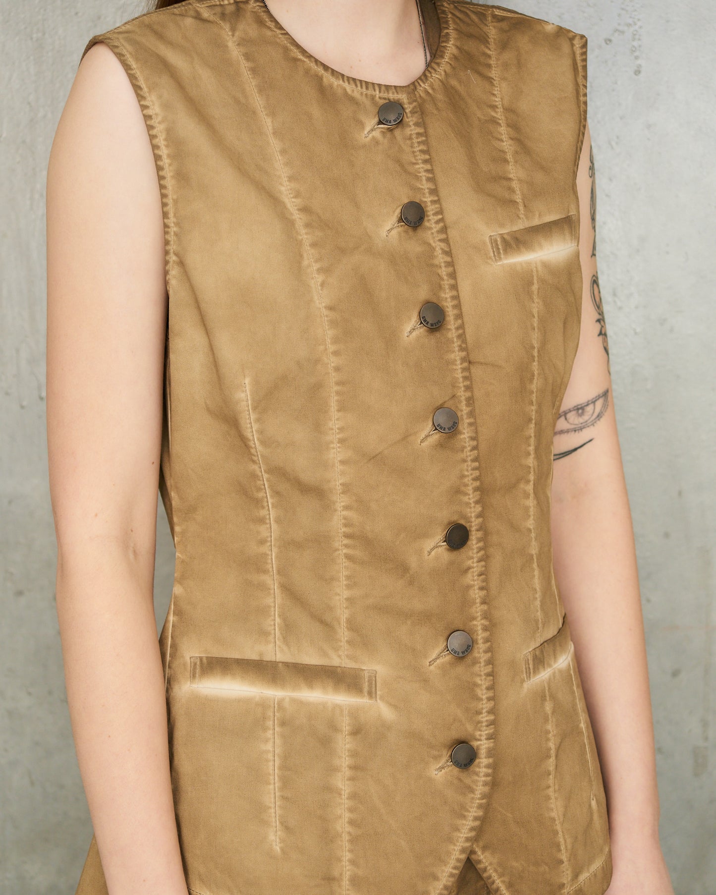 Tan Denim Kirai Vest