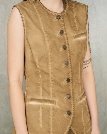 Tan Denim Kirai Vest
