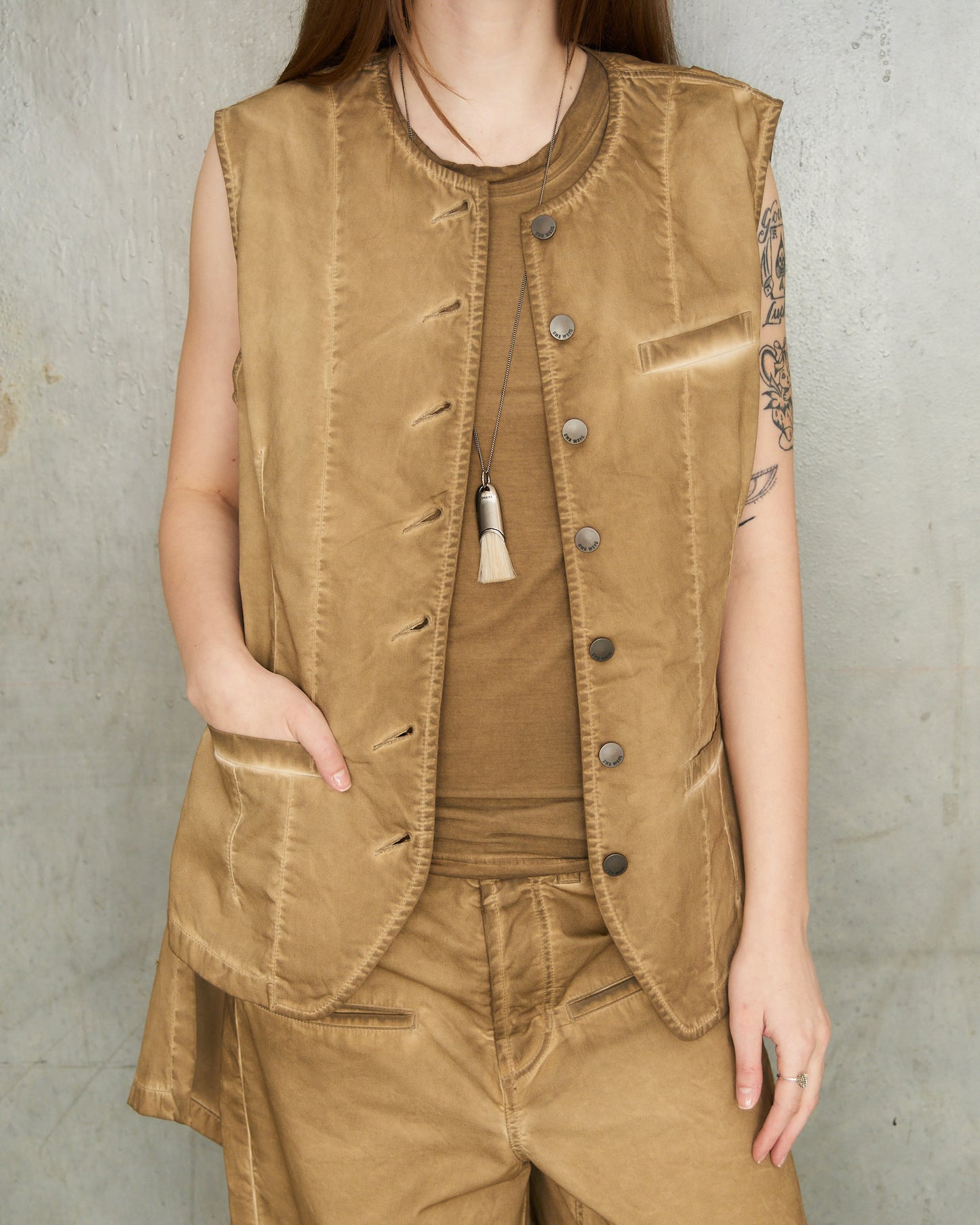 Tan Denim Kirai Vest