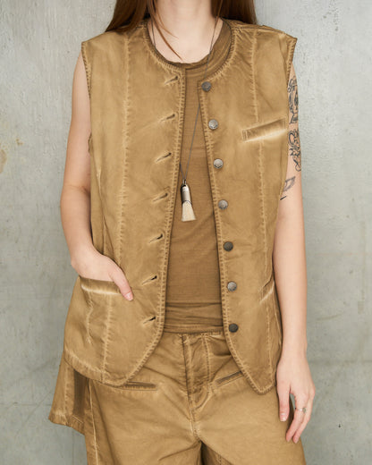 Tan Denim Kirai Vest