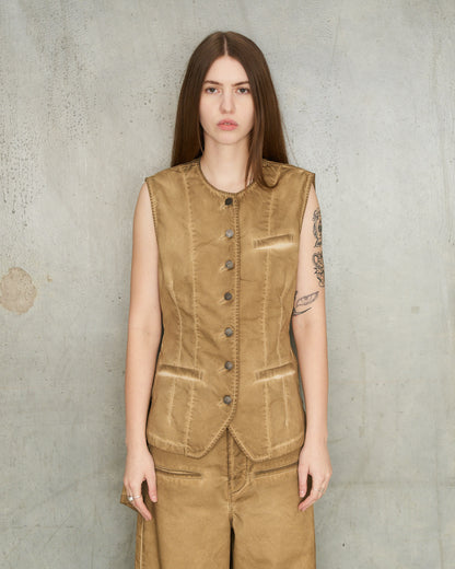 Tan Denim Kirai Vest