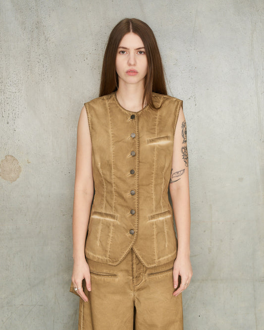 Tan Denim Kirai Vest