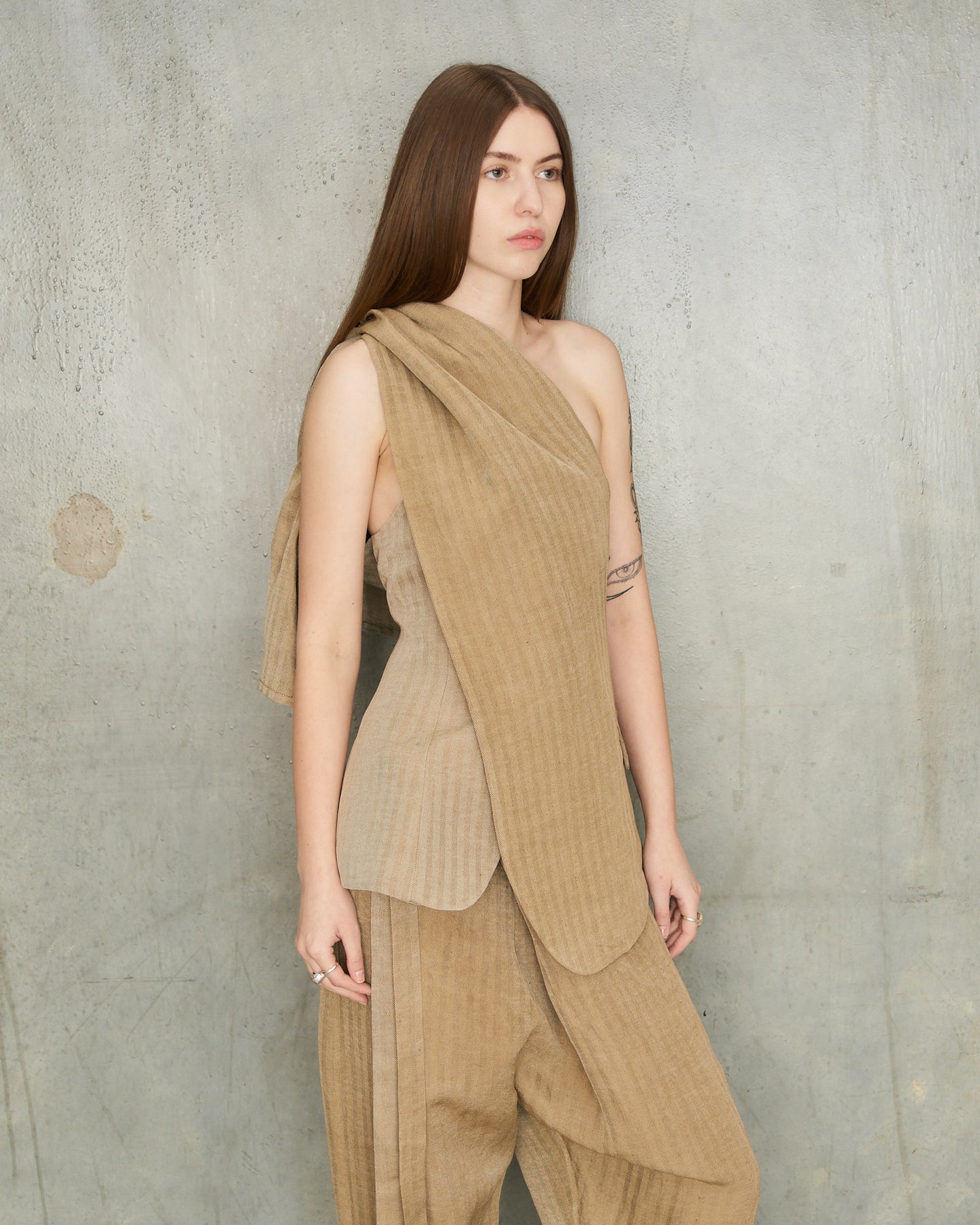 Tan Linen Kaeen Top