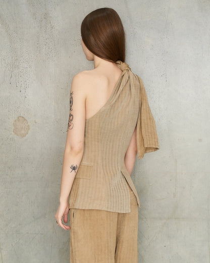 Tan Linen Kaeen Top
