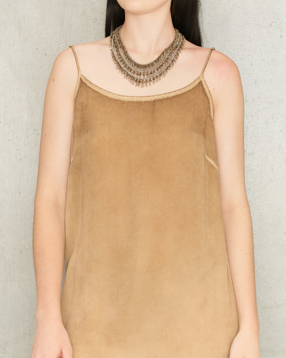 Tan Silk Anaya Dress