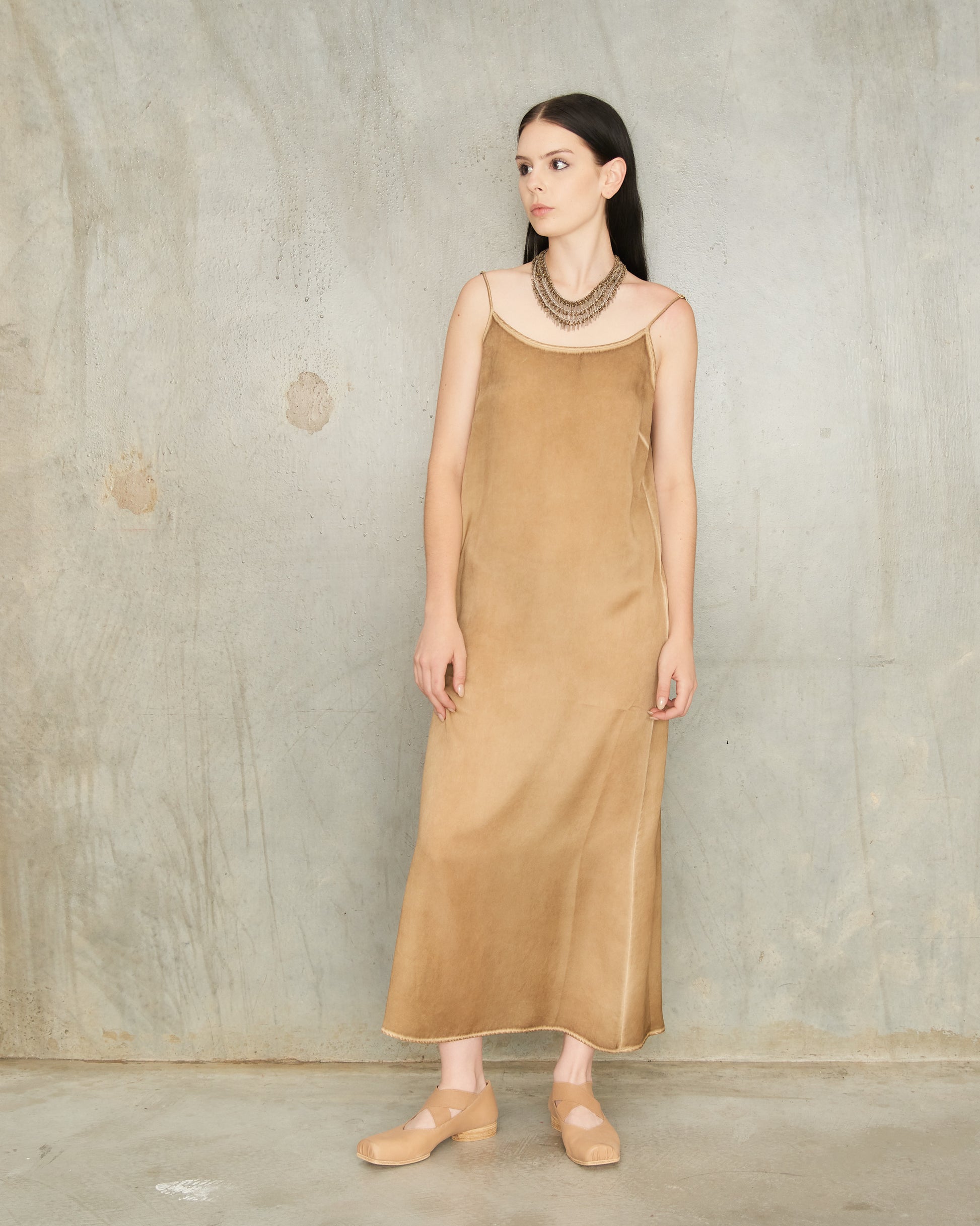 silk tan dress + Beryll Sienna Silk Dress | Copper