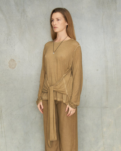 Tan Tie Tibi Top