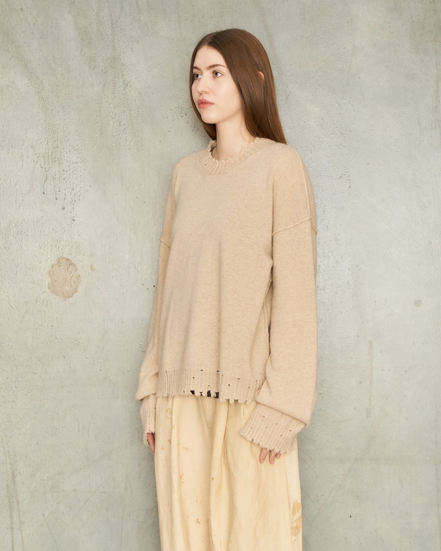 Tan Trim Wool Sweater