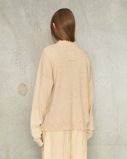 Tan Trim Wool Sweater