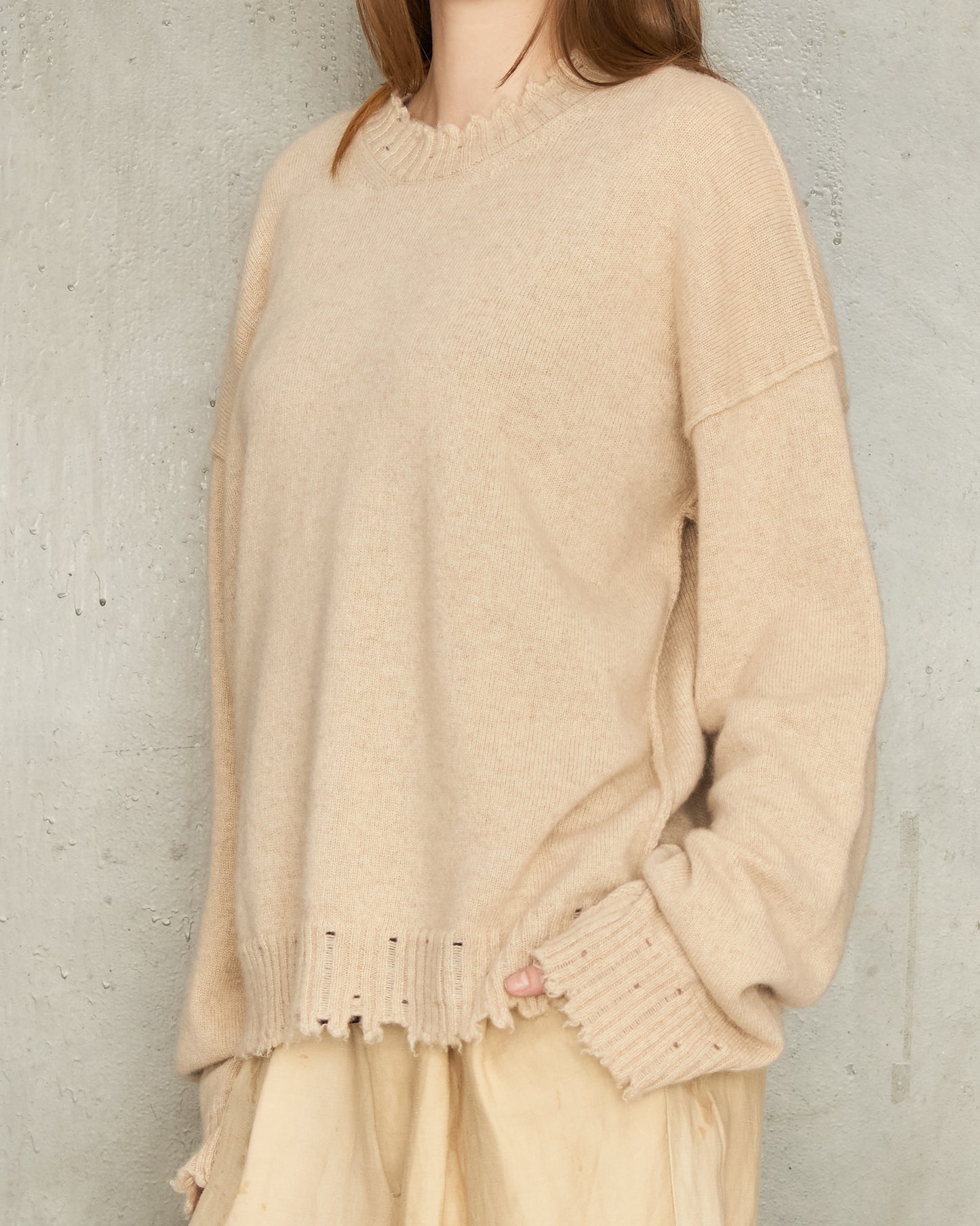 Tan Trim Wool Sweater