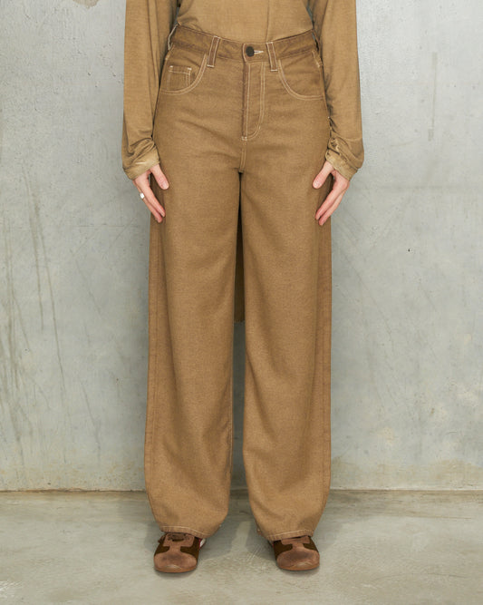 Tan Wool Phyllis Pants